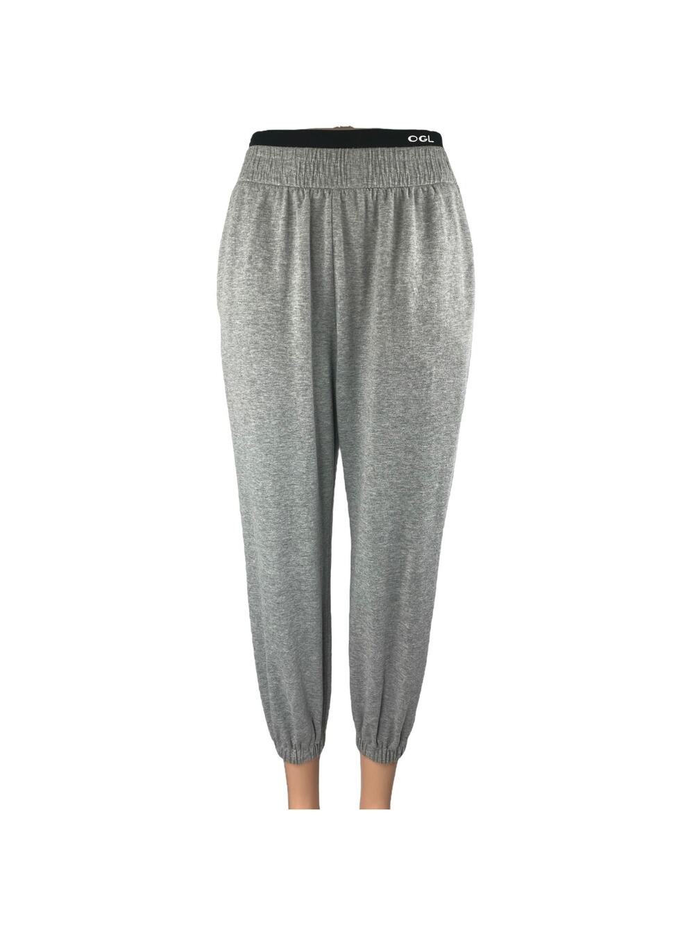 OGL Women's Gray High Rise Double Waistband Tapered Jogger Sweat Pants Size S